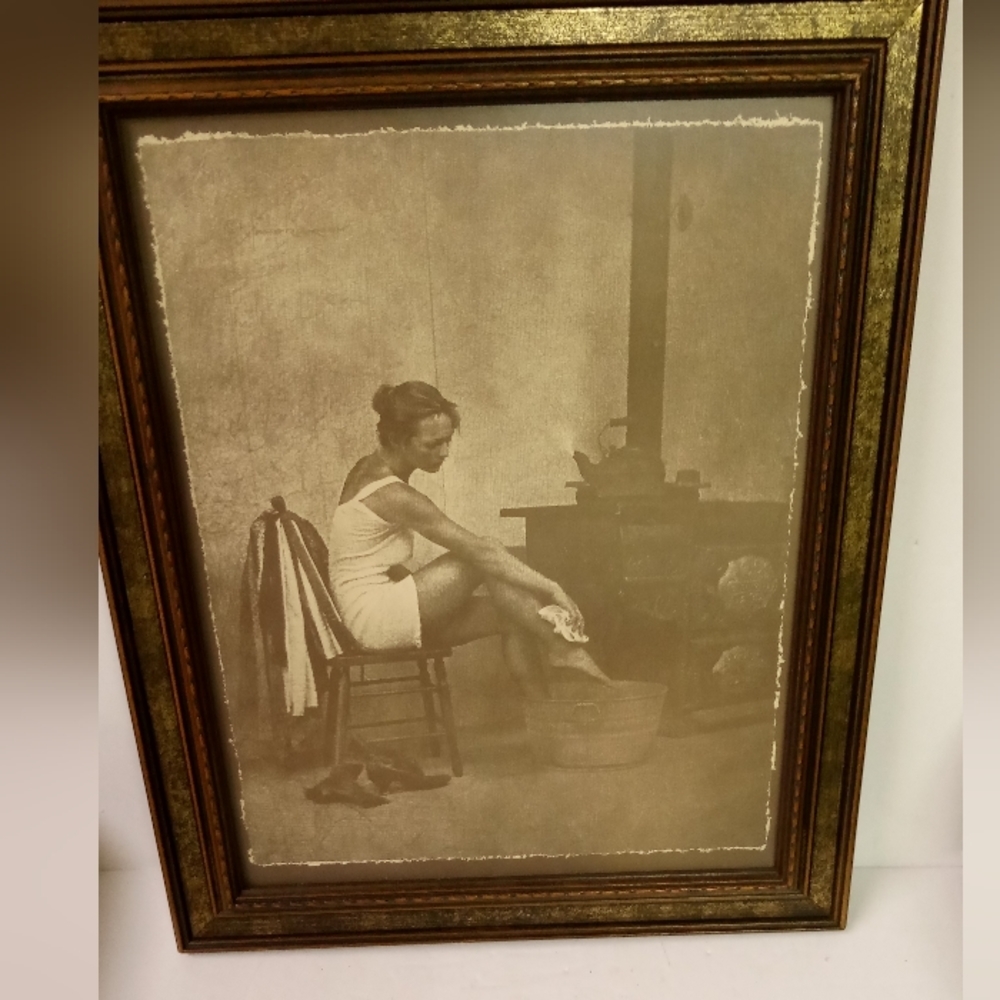 R. Henderson Frame Art From Bathing Hillbillies Series BEFORE THE BATH 17x13.5"